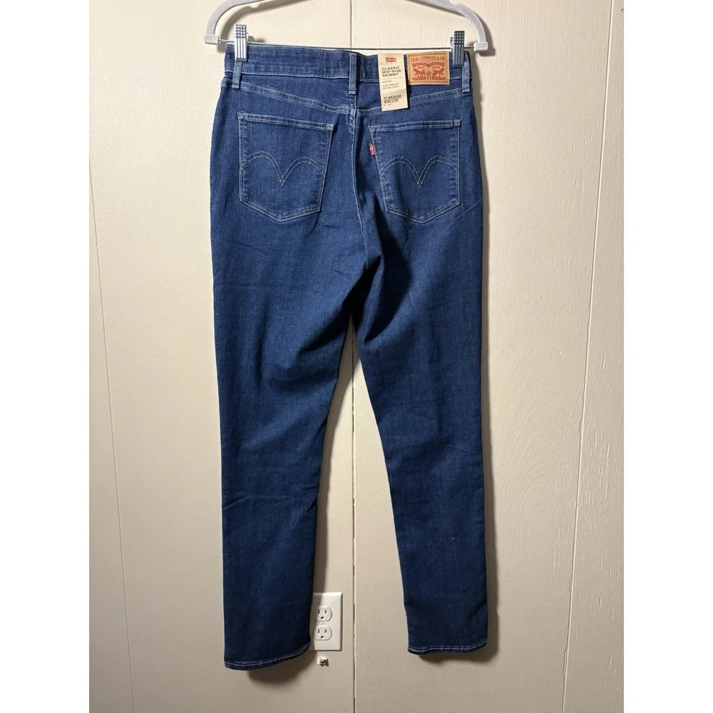 Levi's Classic Mid Rise Skinny Jeans Women's 10 Medium W30 L30 Dark Wash